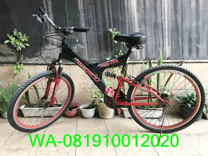 sepeda gunung ALFA CARIBOU DOUBLE SHOCK DEPAN BELAKANG