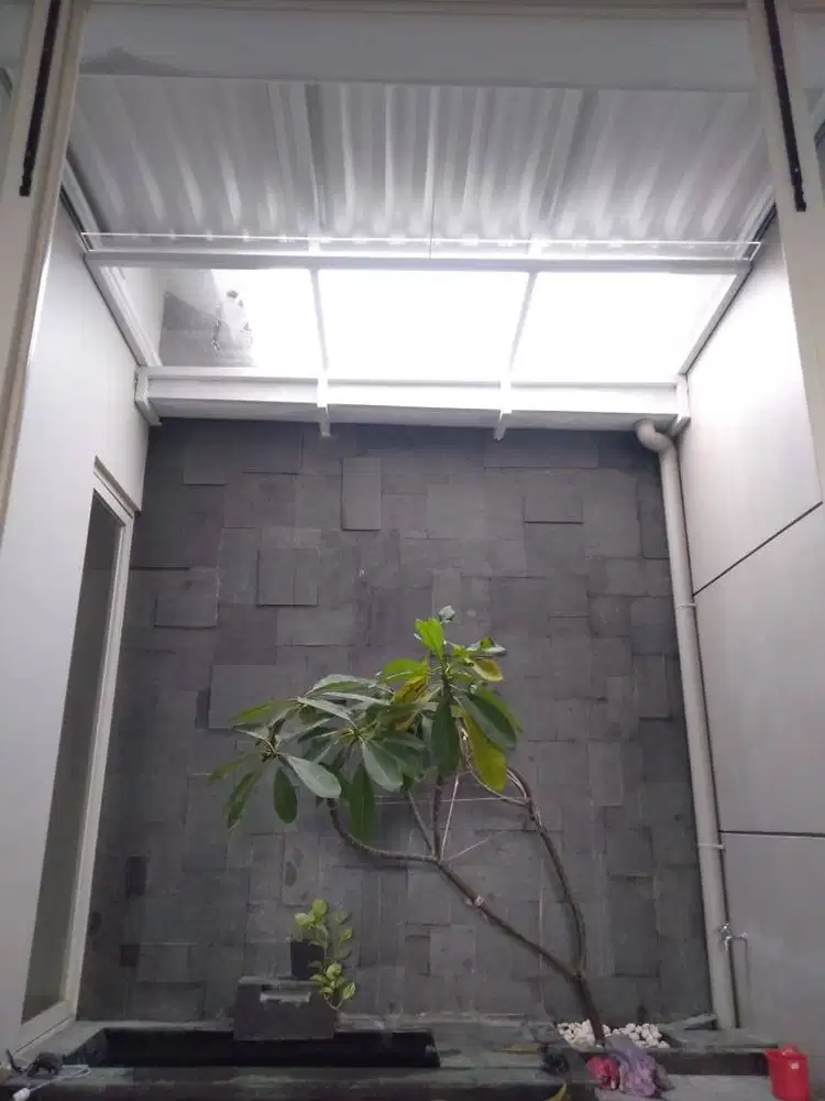 kanopi rooftop sliding kombinasi kaca