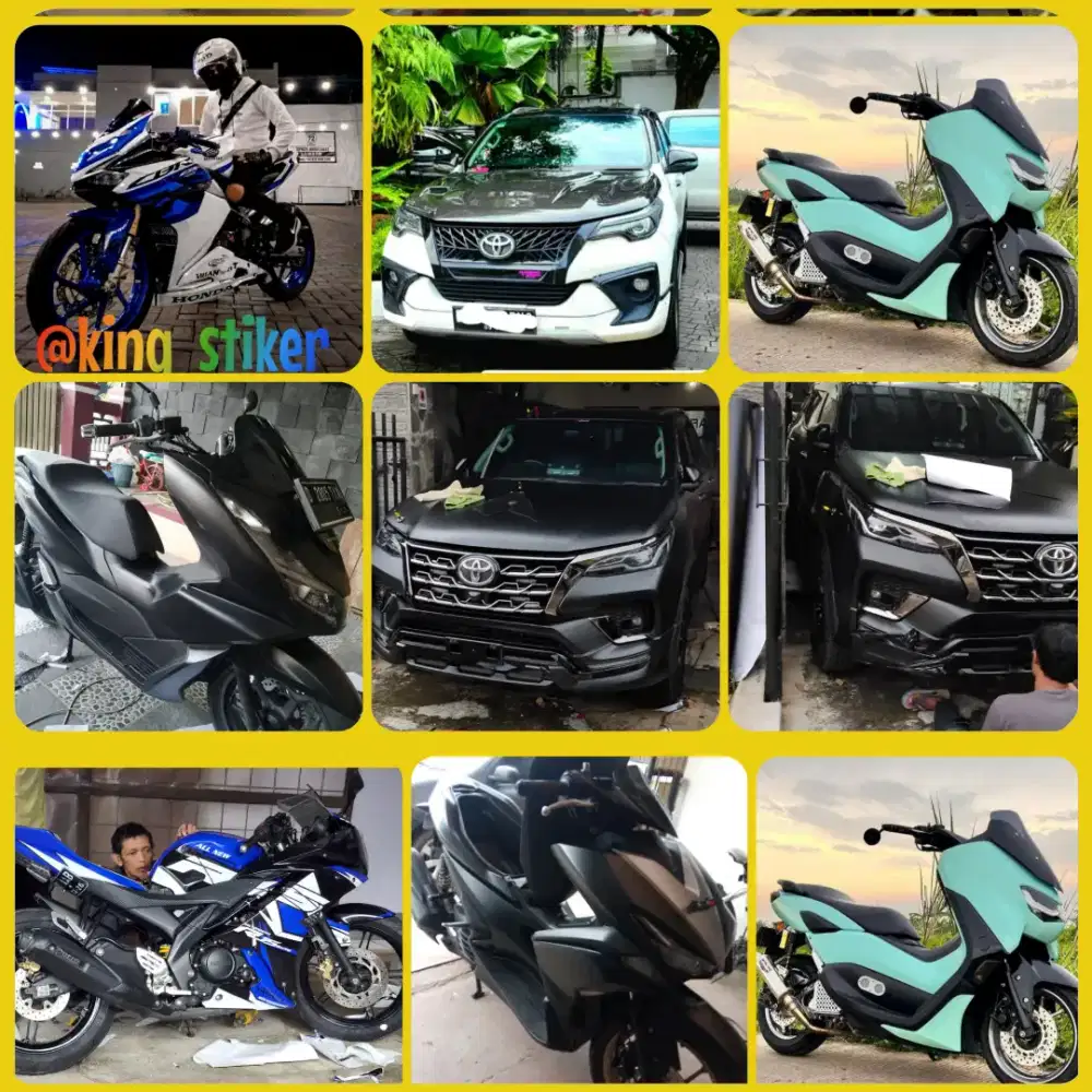 pasang sticker mobil motor decal stiker wrapping cutting sticker mobil
