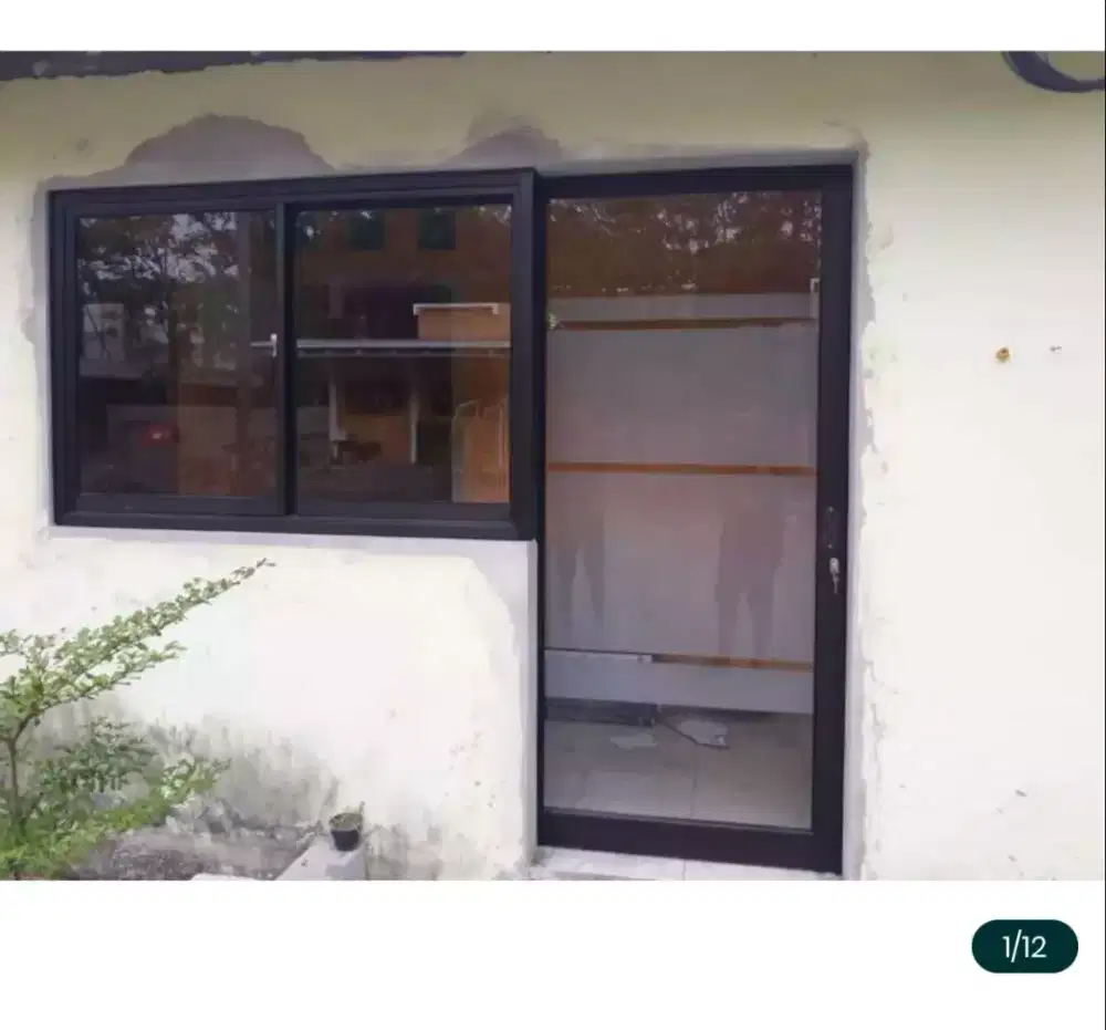Kusen aluminium pintu jendela kaca geser lipat bukaan
