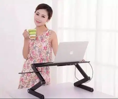 Desk Mejalaptop Portable Aluminium with cooler big fan mousepad Besar