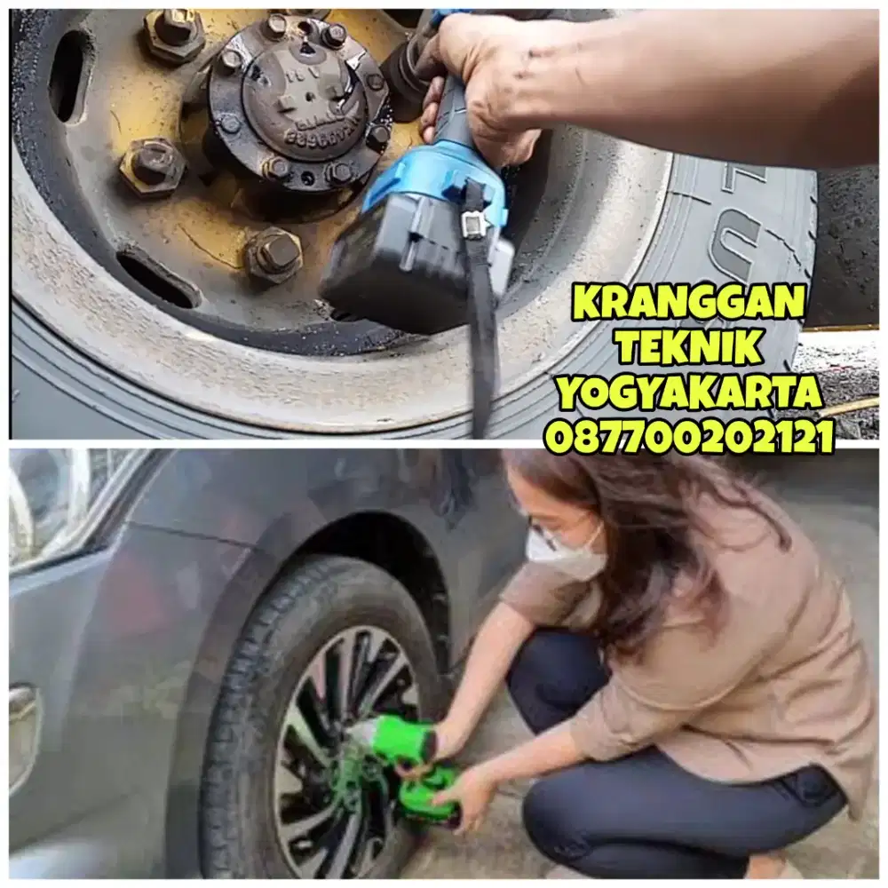 (KRANGGAN TEKNIK)impact cordless 500 newton meter buka baut roda truk
