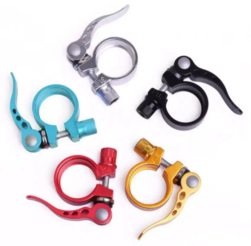 Clamp penjepit sadel sepeda quick release warna biru