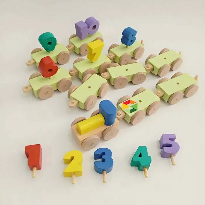 Kereta Angka 1-10 Mainan Kayu Edukatif Anak SNI