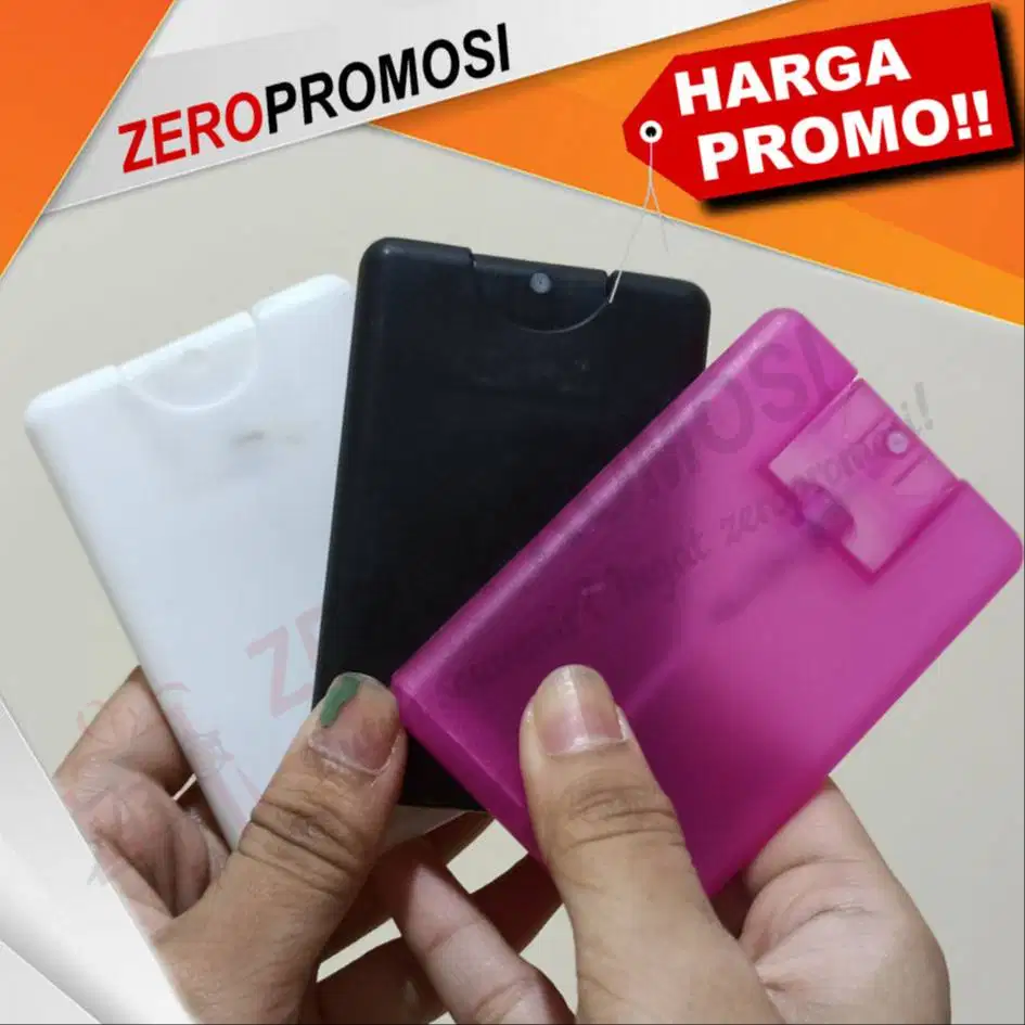 Handsanitizer Spray Pocket Card 20ml Plastik untuk promosi