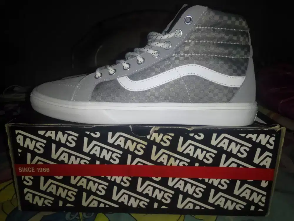 Jual Sepatu Vans SK-8 Hi Pro Skateboard White Brown Ori 1,2 Jt, nego