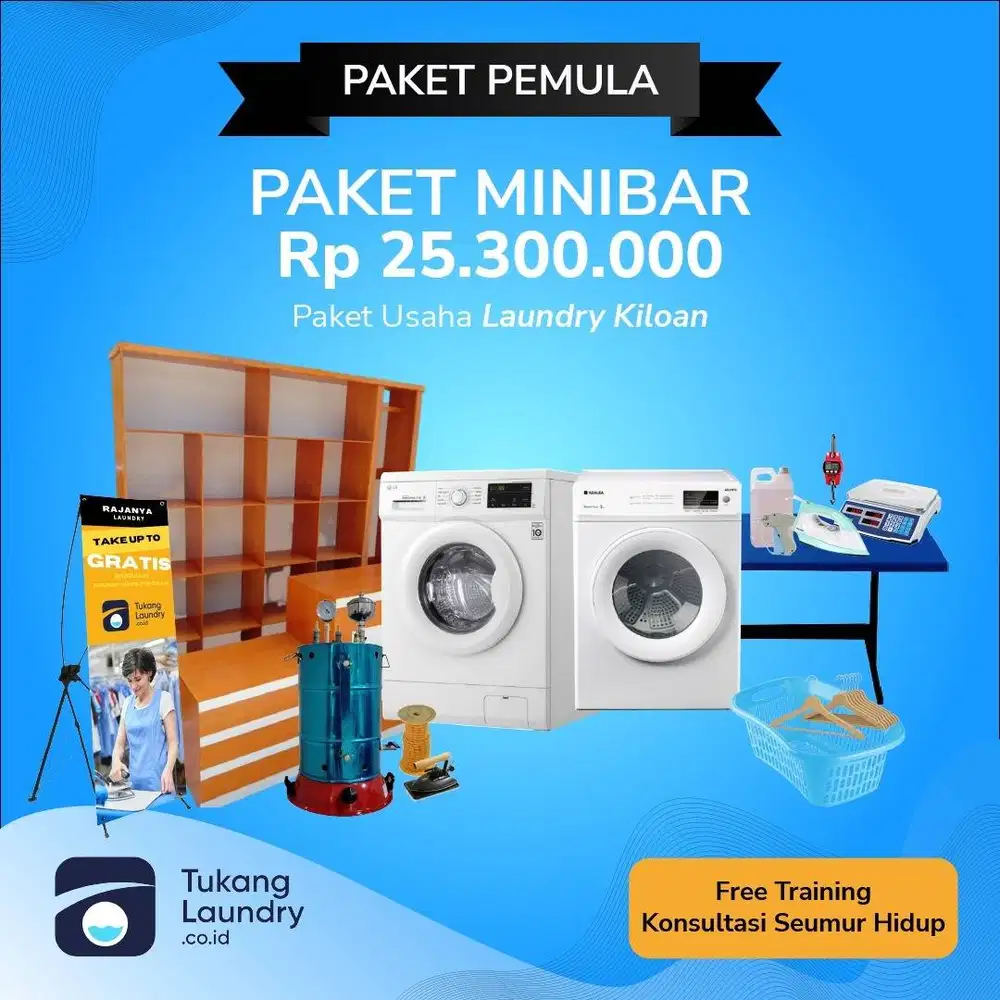 Paket Usaha Laundry Paket MINIBAR Khusus Pemula Siap Profit 25Juta an