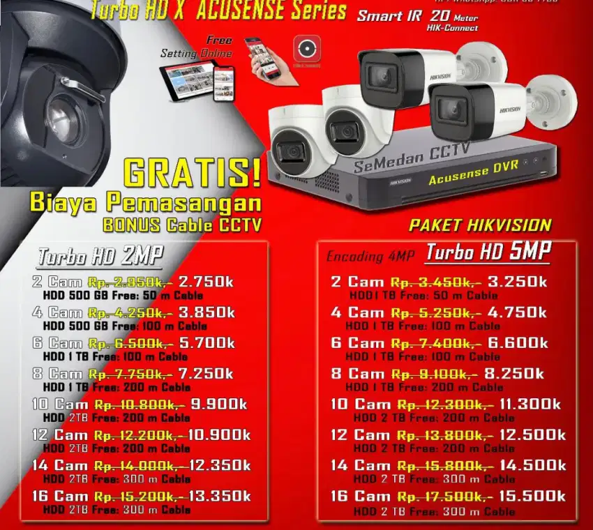 Paket Camera CCTV Hikvision 2MP&5MP