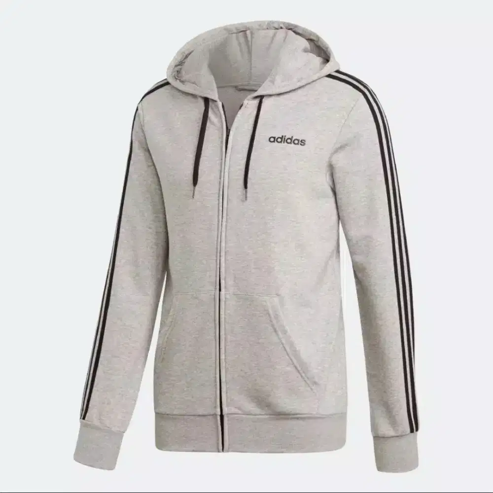 Jaket Adidas Full-Zip 3 Stripes Track Hoodie DU0473 Ukuran L Original.