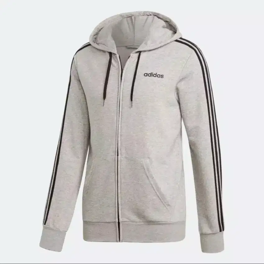 Jaket Adidas Full-Zip 3 Stripes Track Hoodie DU0473 Ukuran L Original.