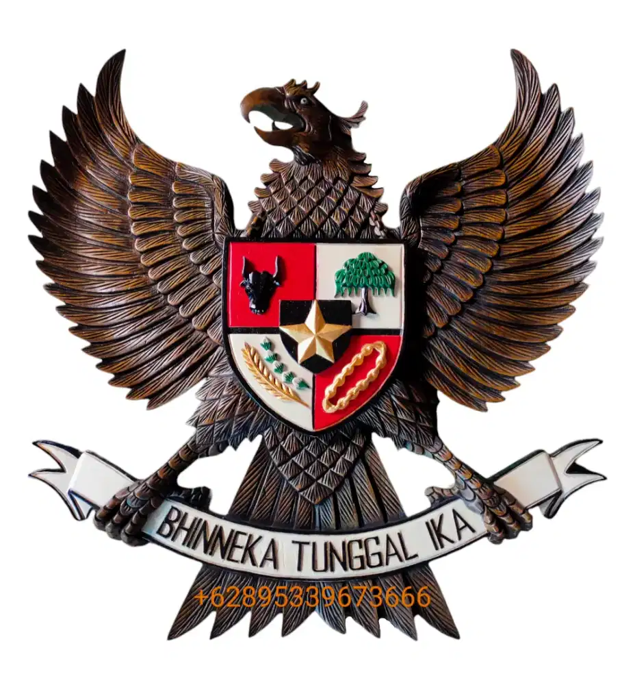 Lambang Garuda Antik Kayu Jati 80cm