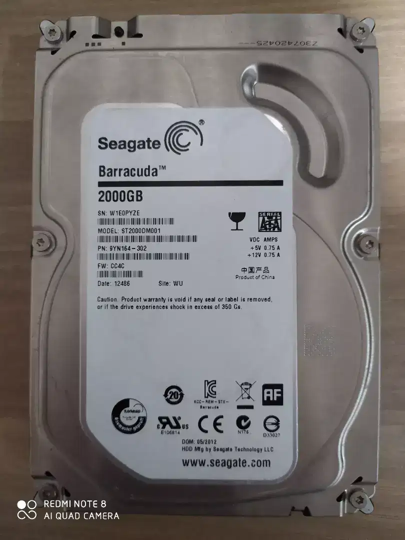 Harddisk Seagate ST2000DM001 SATA III 6Gb/s 7200RPM 64MB