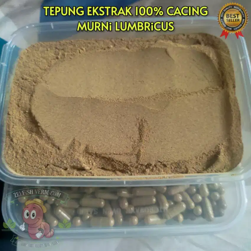 Tepung/Serbuk Cacing 100% Murni Lumbricus Ecer & Partai