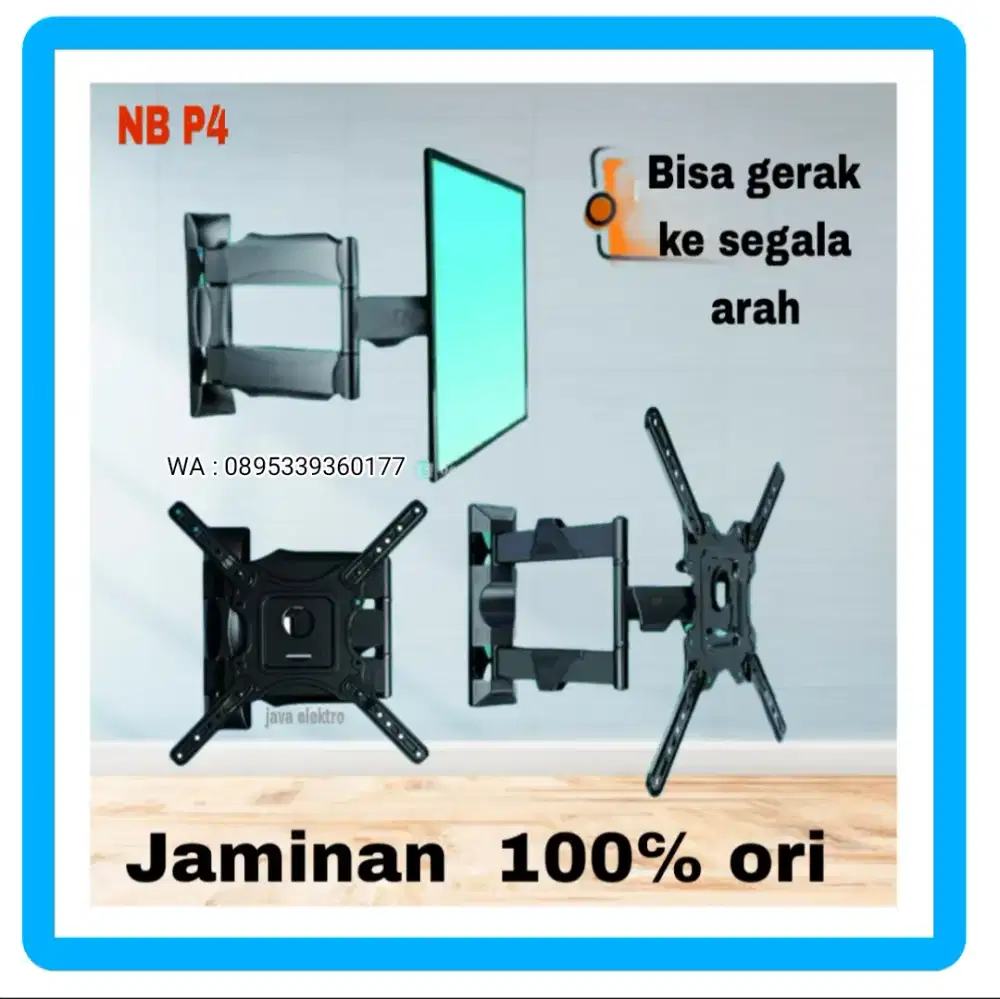 Bracket TV Plus Pasang  40 s/d 55 Bisa Gerak 6 arah Garansi 1th