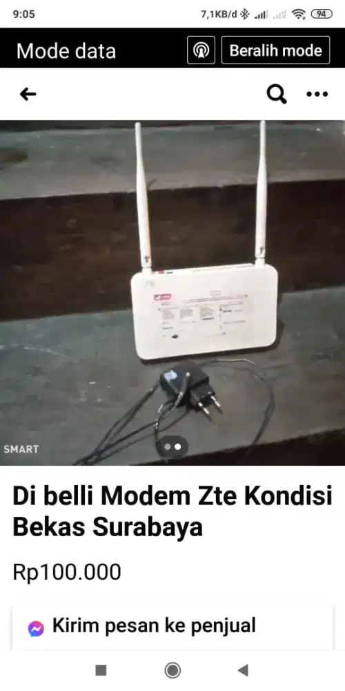 Di cari router modem bekas merk zte fiberstar huawe