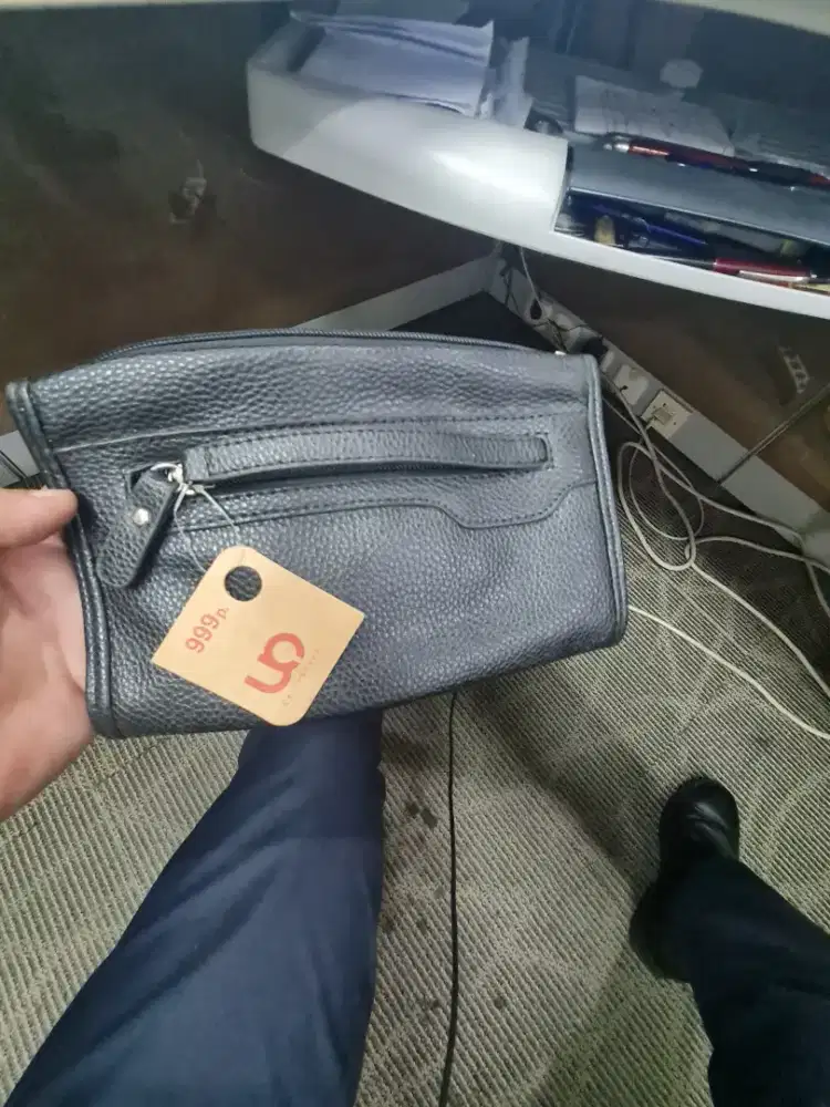 Handbag Kecil Hitam Kulit Asli barang import