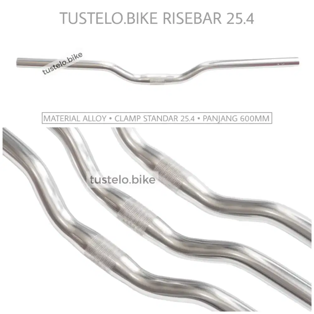 Stang Sepeda Risebar Alloy 25.4 Chrome Vintage Commuter Seli MTB