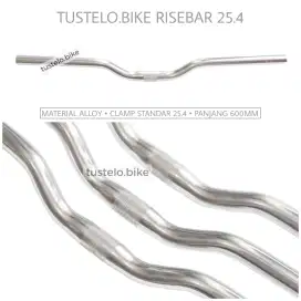 Stang Sepeda Risebar Alloy 25.4 Chrome Vintage Commuter Seli MTB