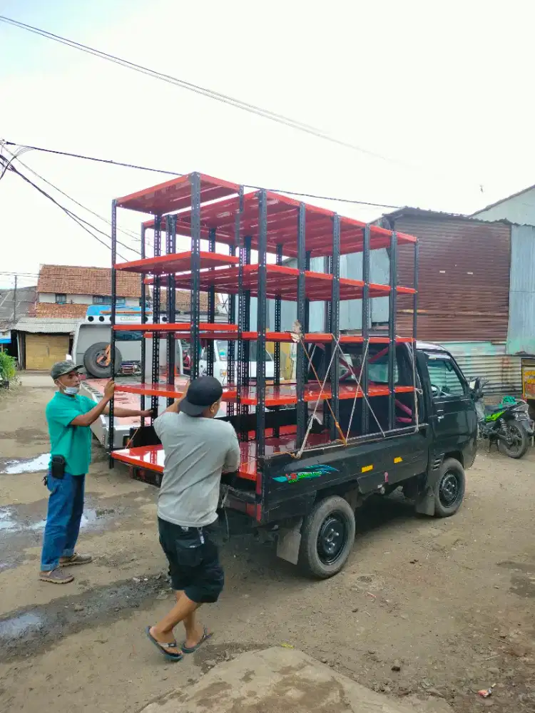 rak besi mix warna merah murah bandung