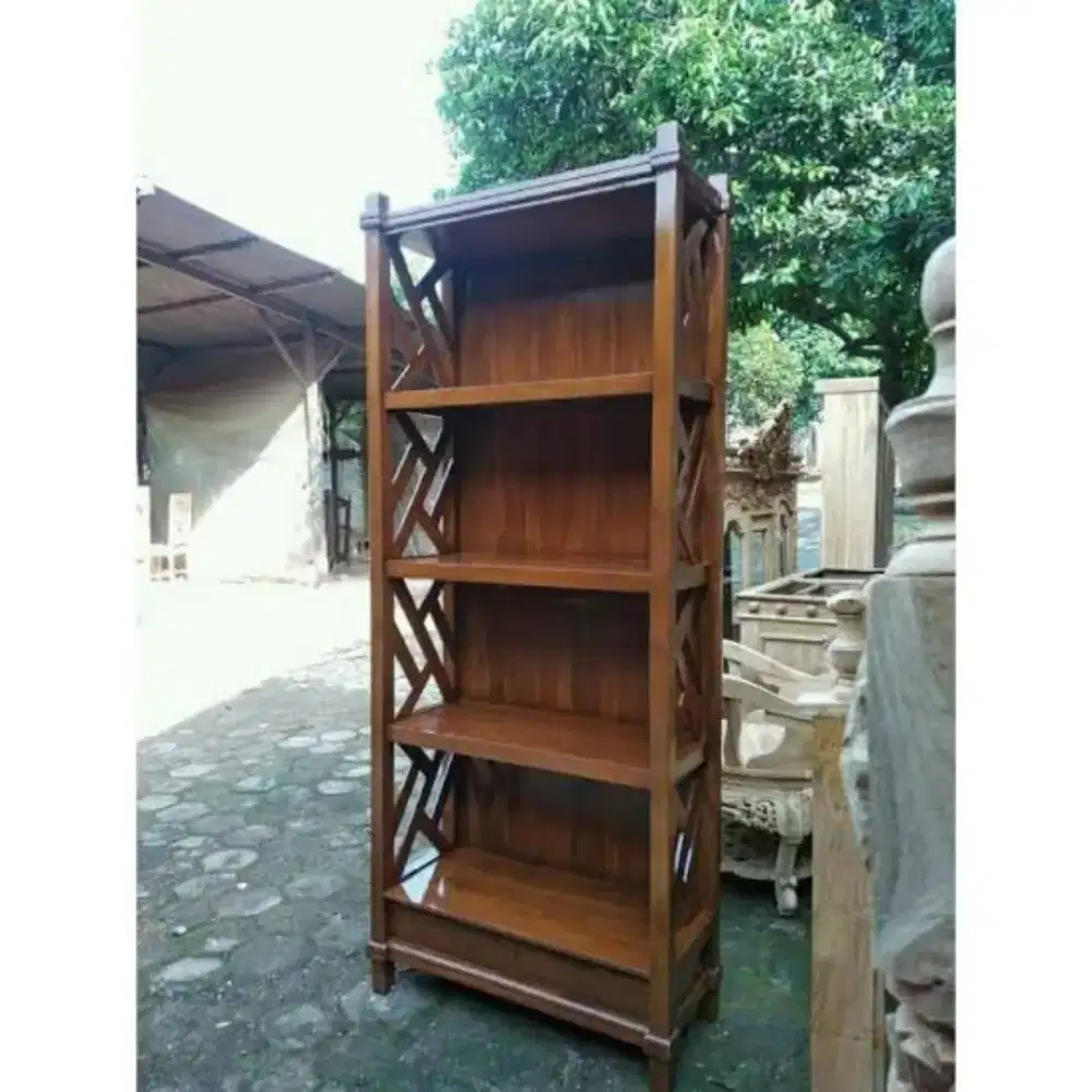 Rak buku kayu jati 2l yaya