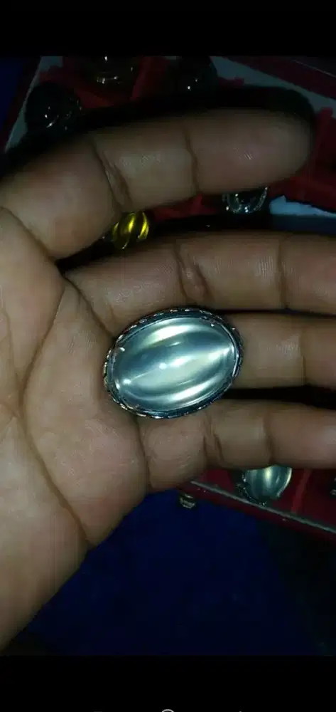 Cincin batu akik Snow White pacitan JUMBO HQ