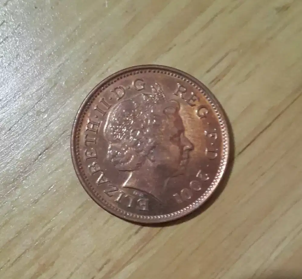 Koin Kuno two Pence 2001 Original