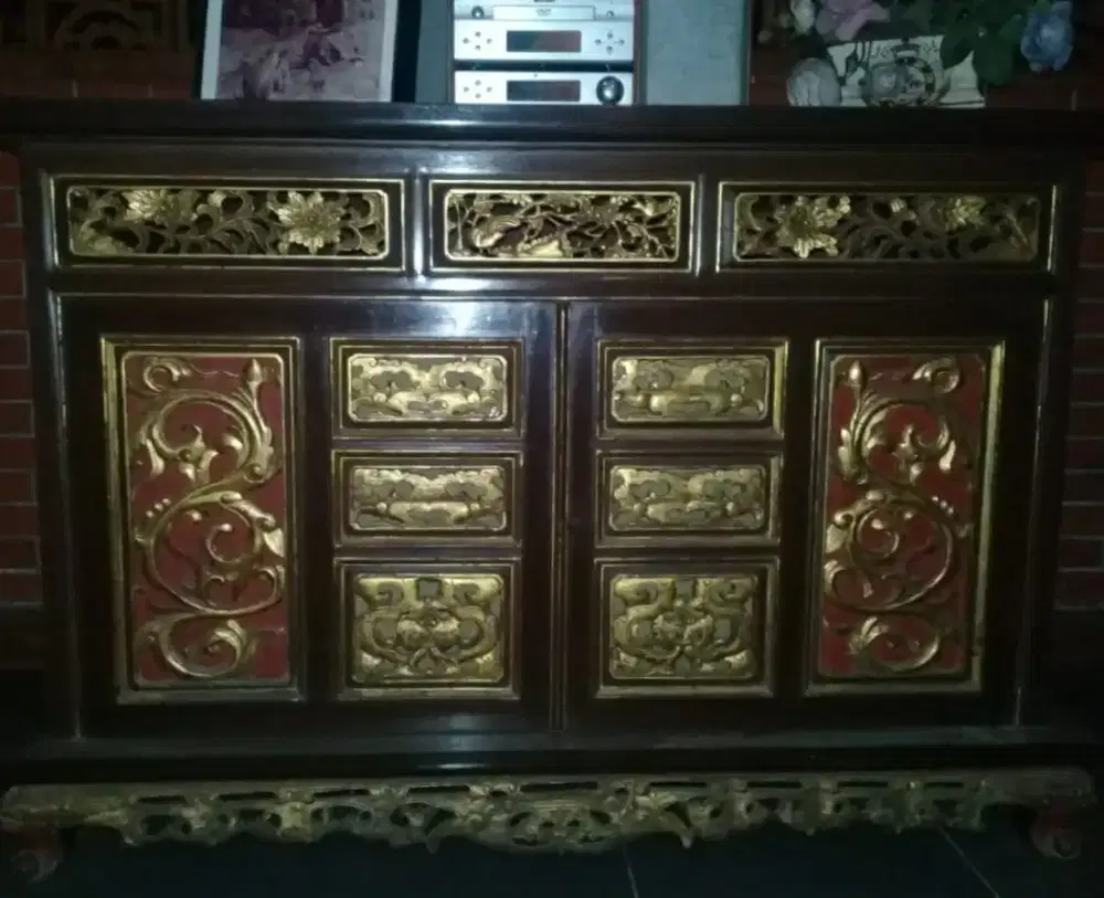 Meja cabinet kayu classic modern