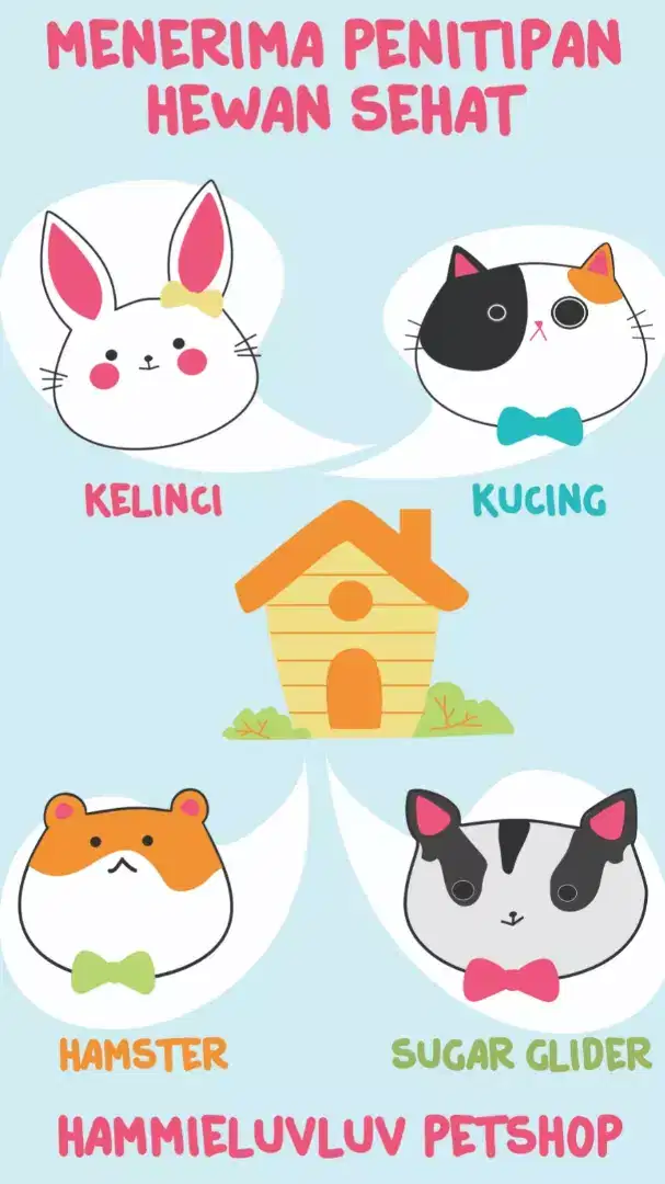 Penitipan kucing hamster kelinci sugarglider