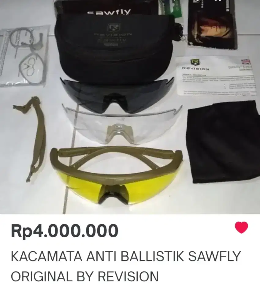 Kaca mata revision millitrry sawflay British army issue