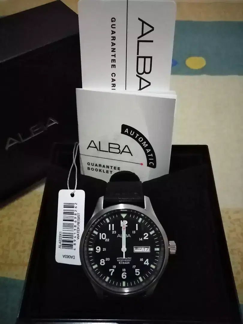 Alba Original Automatic Men Black Dial Black Nylon Strap