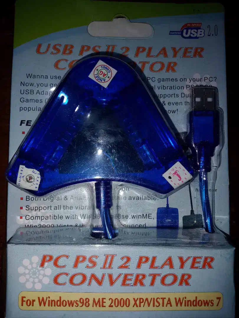 KONVERTER USB 2 Slot Stik PS2 ke PS3/PC