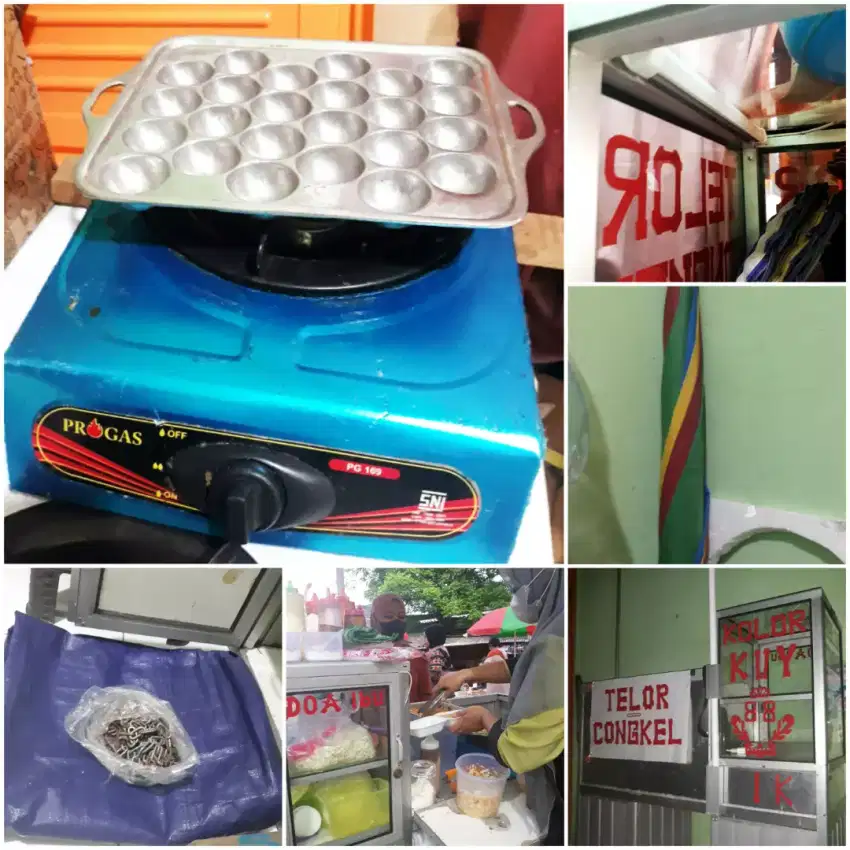 Jual borongan gerobak jualan lengkap dengan kompor dll