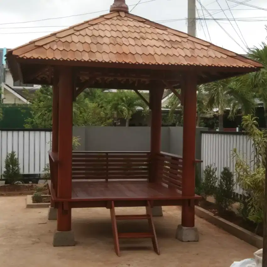 Pembuatan Saung Gazebo - Saung Kelapa - Saung Bambu