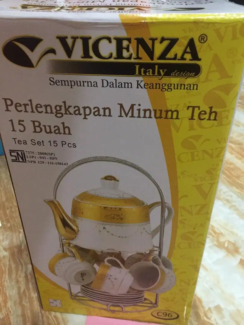 Perlengkapan minum vicenza teh 15 buah