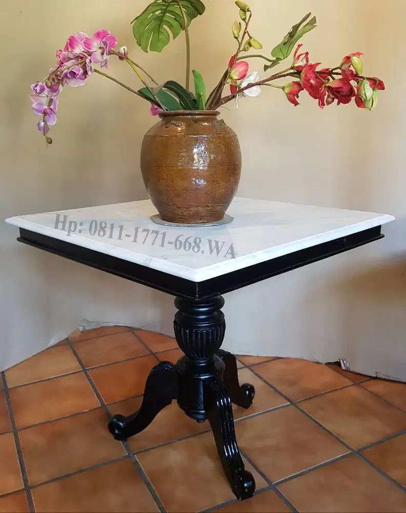 Meja makan marmer persegi 80x80cm
