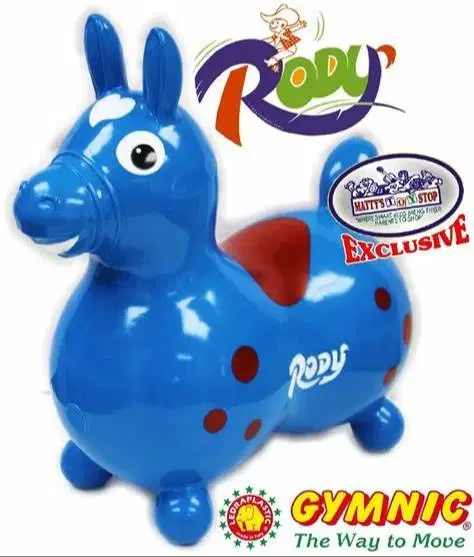Gymnic(Italy) Rody Jumping Horse Original with Pump, Color:Blue Only
