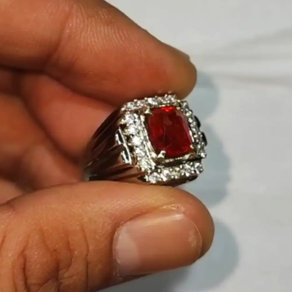 Cincin Natural Spinel No Treatment Ring Alpaka Super Plus Memo