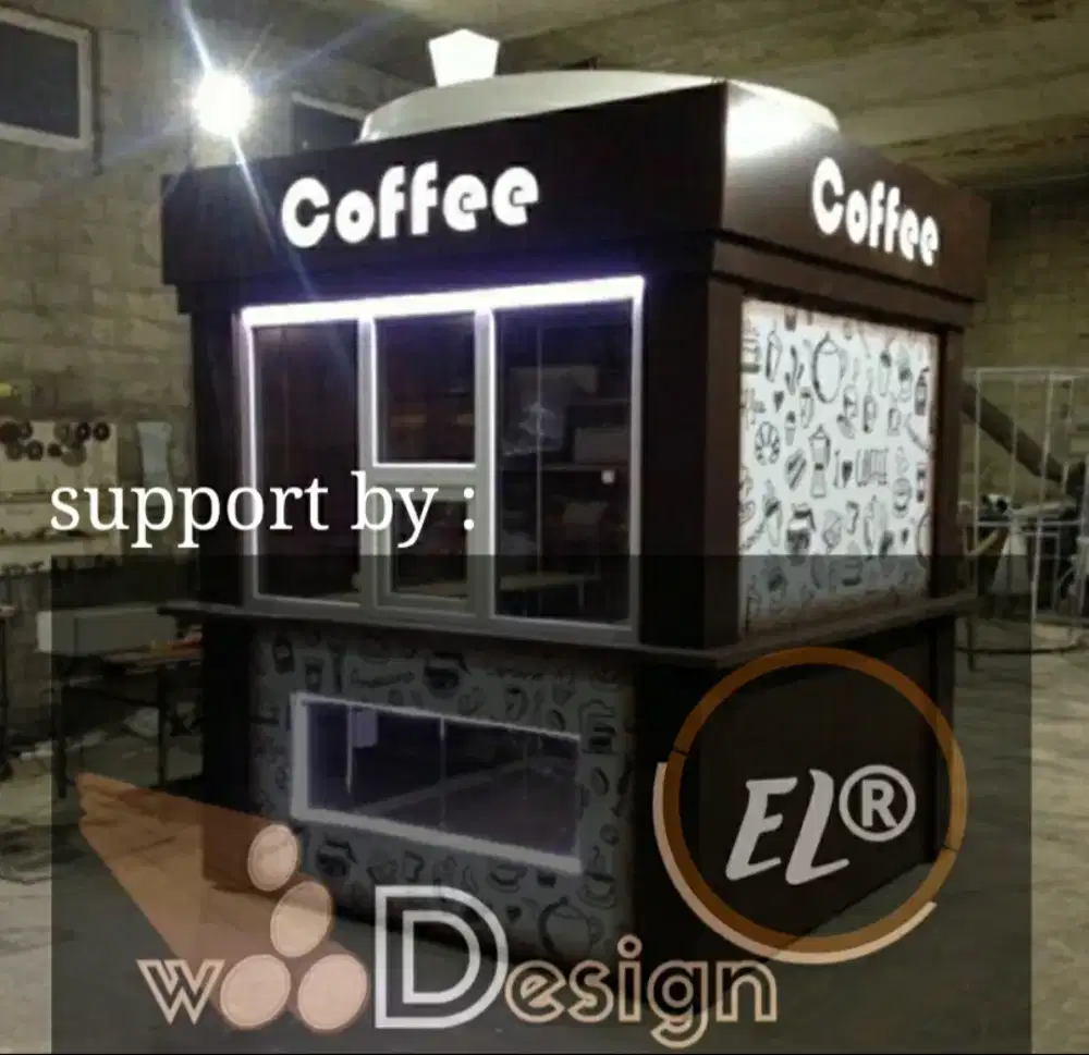 Desain Cafe Set BOOTH Indoor Outdoor Vintage Wood Classic