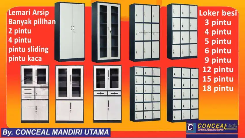 Lemari Arsip Cabinet Dokumen Loker locker Besi Free Ongkir harga ekono