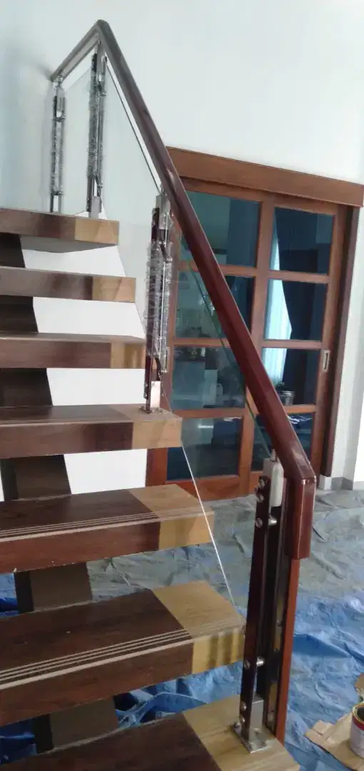 Stainless kaca balkon,railing tangga,pagar, dll..