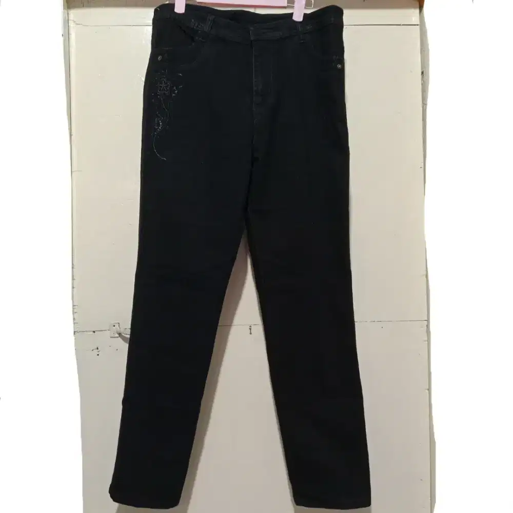 Black Pants Jeans / Celana Hitam Jeans Wanita