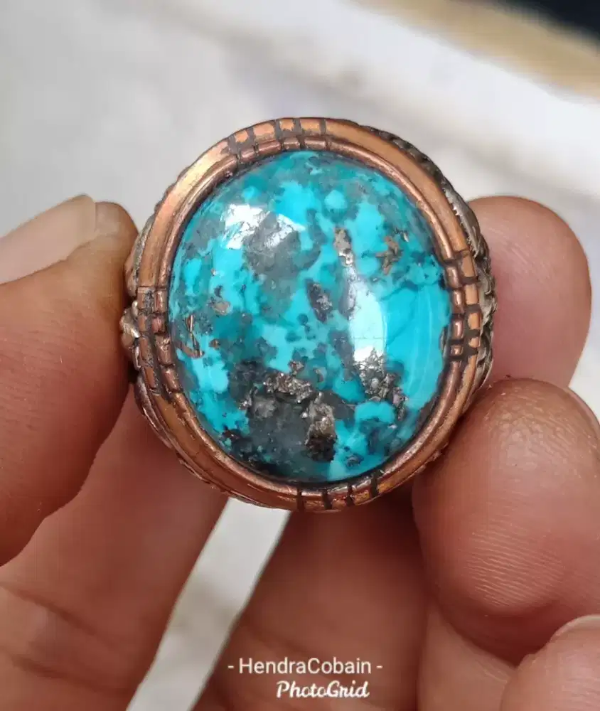 Natural Batu Cincin Pirus Persia Blue Fancy 03