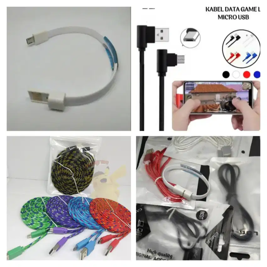 Kabel micro usb ,,kabel tali sepatu 3m & kabel gelang