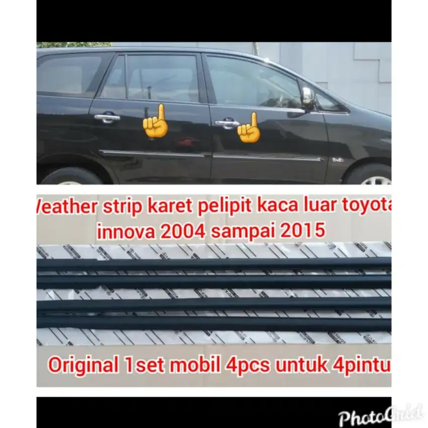 Weather Strip atau Karet Kaca Samping Mobil Innova Lama 2005-2015