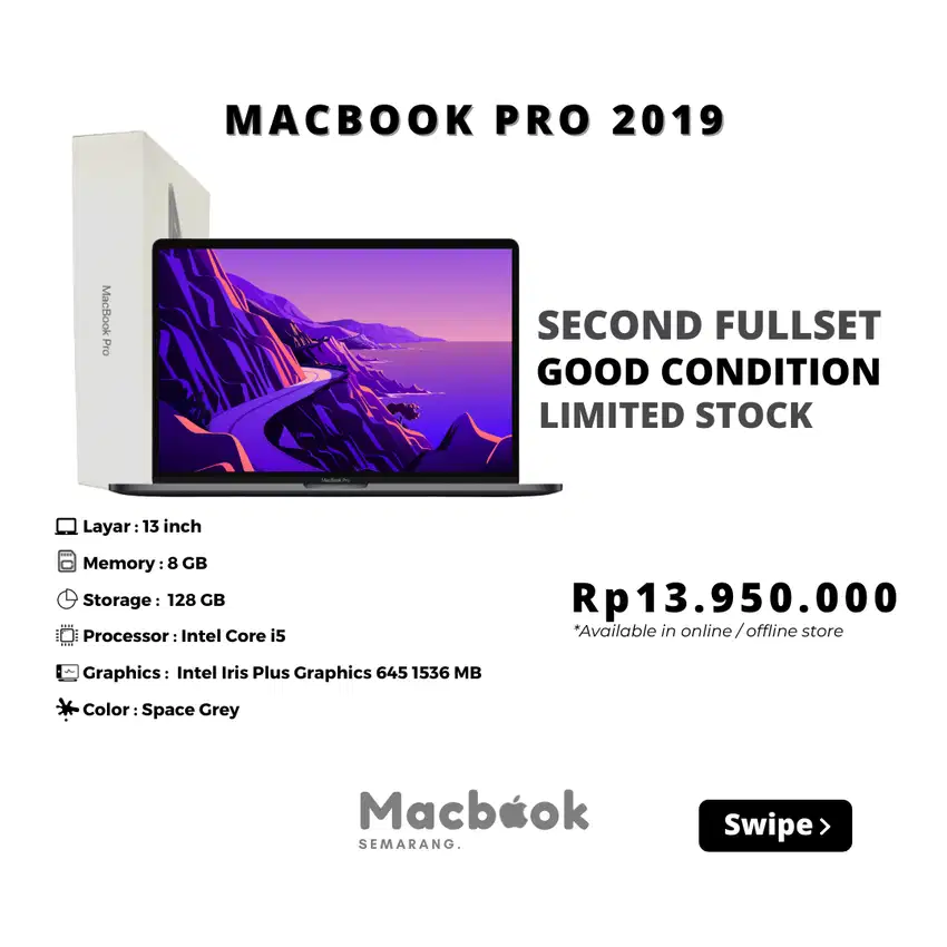 Macbook Pro 2019 13 RAM 8/256 GB