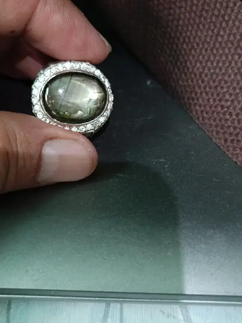 Cincin Perak Black Safir Star