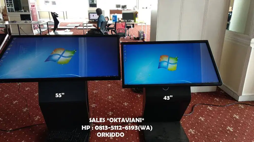 Kiosk Informasi Touch Screen 43'' Inch LCD Samsung / LG with Standing