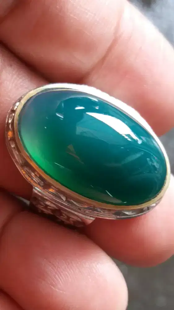 Jual Batu Cincin Green Chrysoprase Chalcedony Garut Crystal TOP