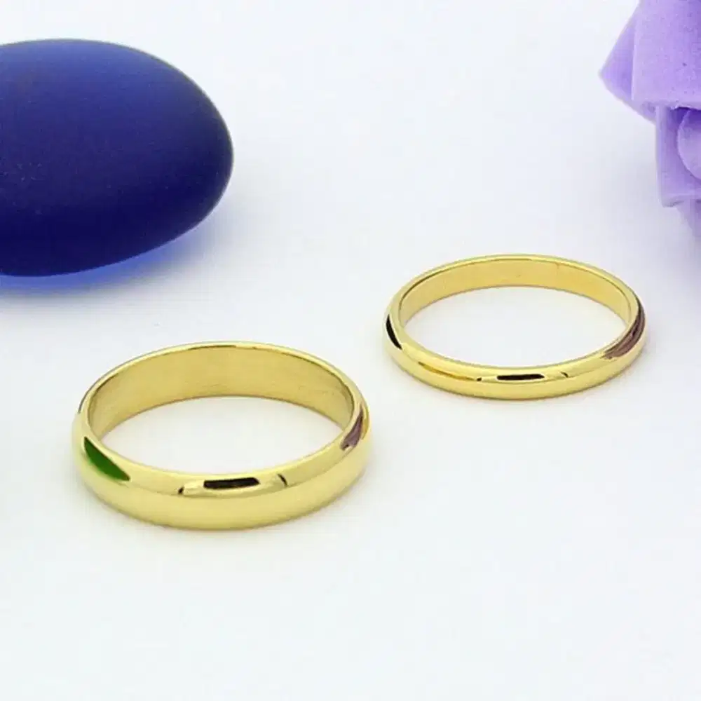 Cincin Titanium Gold Emas Wanita Pria ada size Besar Jumbo bisa couple