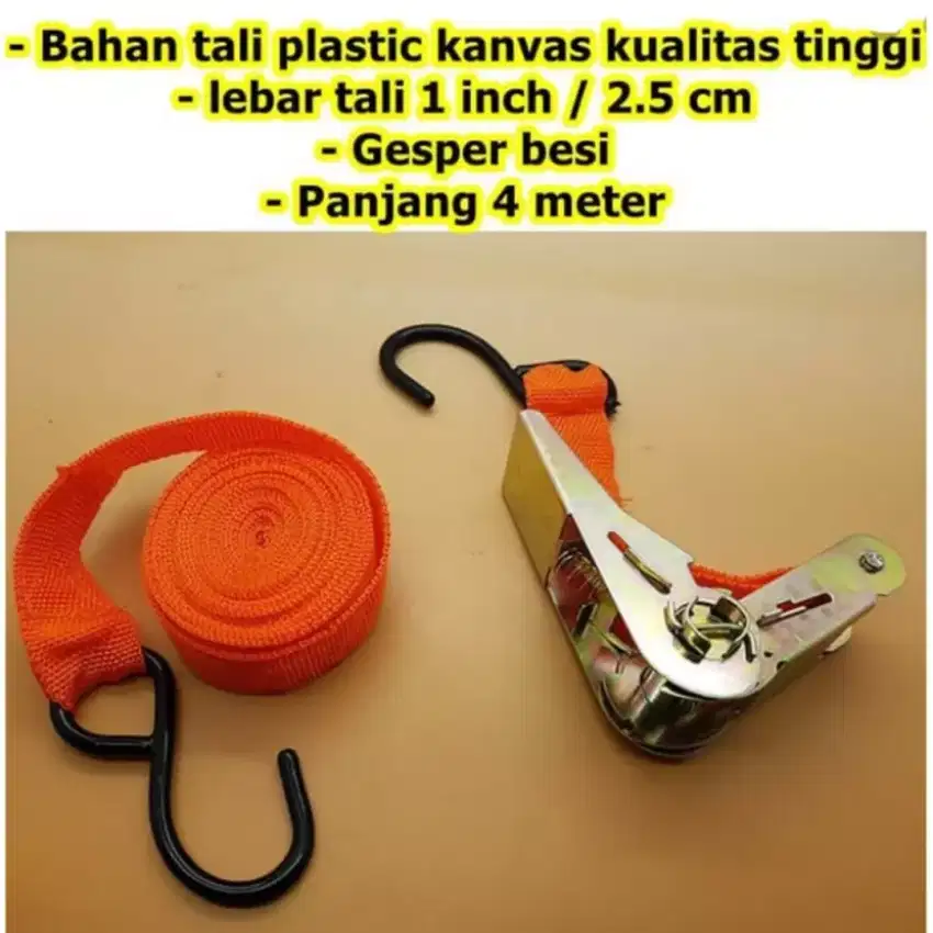 Keamanan Tali ikat motor bagasi pengikat barang blkng ratchet tie down